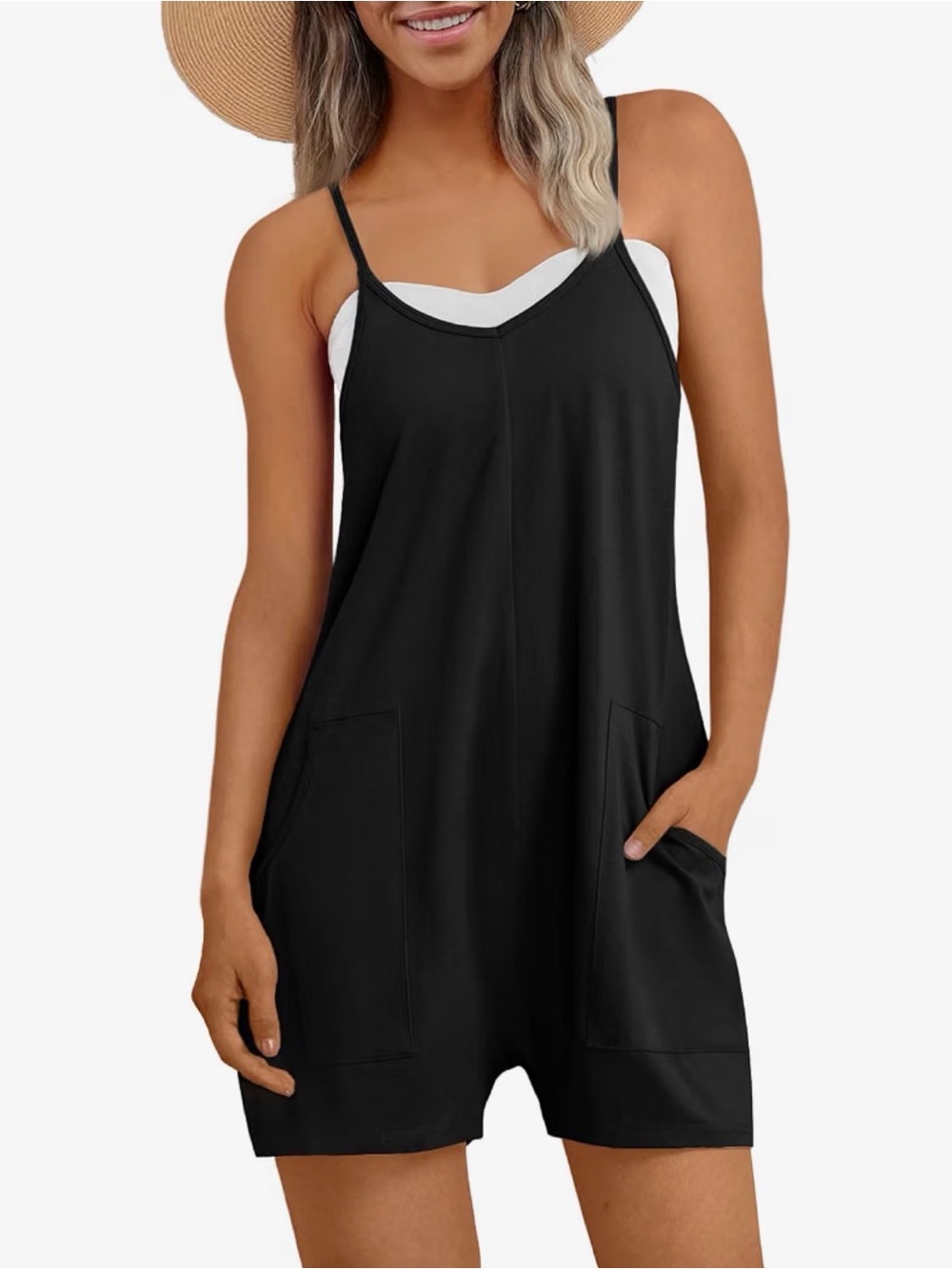 Black Spaghetti Strap Romper